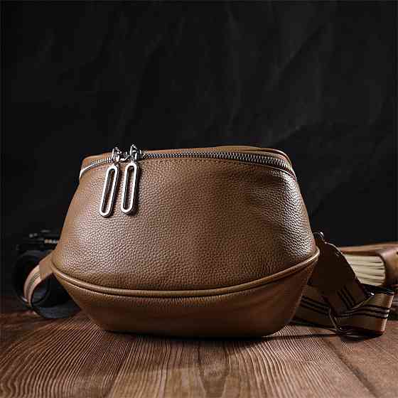 Жіноча сумка через плече з натуральної шкіри Бежева (Vintage) Київ