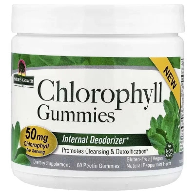 Вітамінно-мінеральний комплекс Nature&apos;s Answer Хлорофіл, смак м&apos;яти, Chlorophyll Gummies, 60 жувальних цукерок (NTA-26919) Вінниця - фото 1