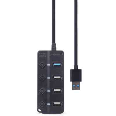 Концентратор Gembird 4 ports (1xUSB3.1+3xUSB2.0) switch black (UHB-U3P1U2P3P-01) Вінниця