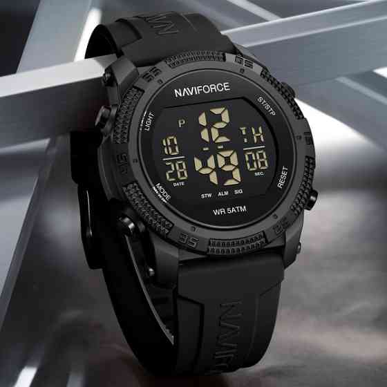 Годинник чоловічий водостійкий тактичний Naviforce Europe Black Paracord (2 ремінці) Чорний Вінниця