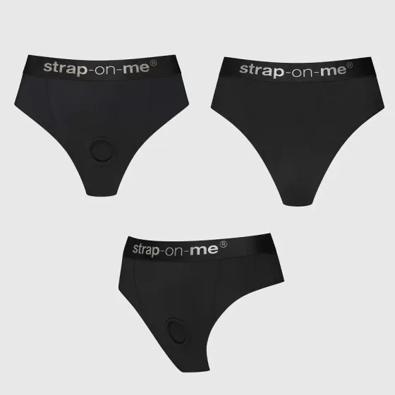 Трусики с фиксацией дилдо Strap-On-Me Harness Lingerie Idole - M - Black Львов
