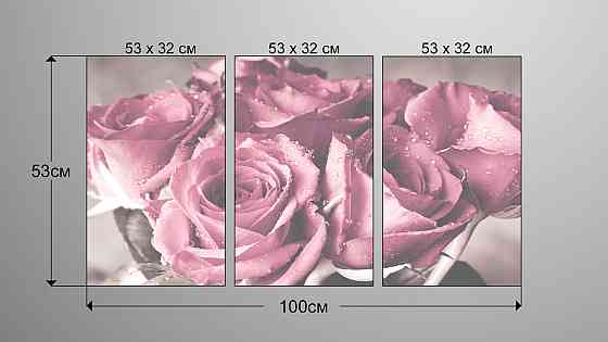 Модульна картина Троянди Букет Аrt-118_3А Київ