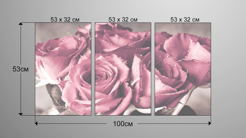 Модульна картина Троянди Букет Аrt-118_3А Київ - фото 3
