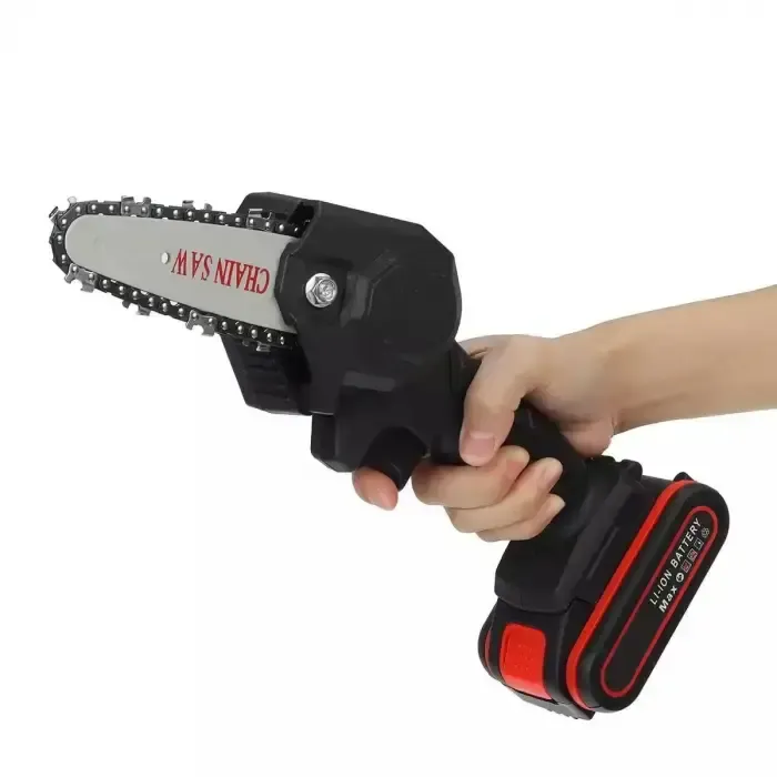 Аккумуляторная цепная мини-пила сучкорез для обрезки деревьев Mini Electric Chainsaw Black 1 АКБ Коломия - фото 1