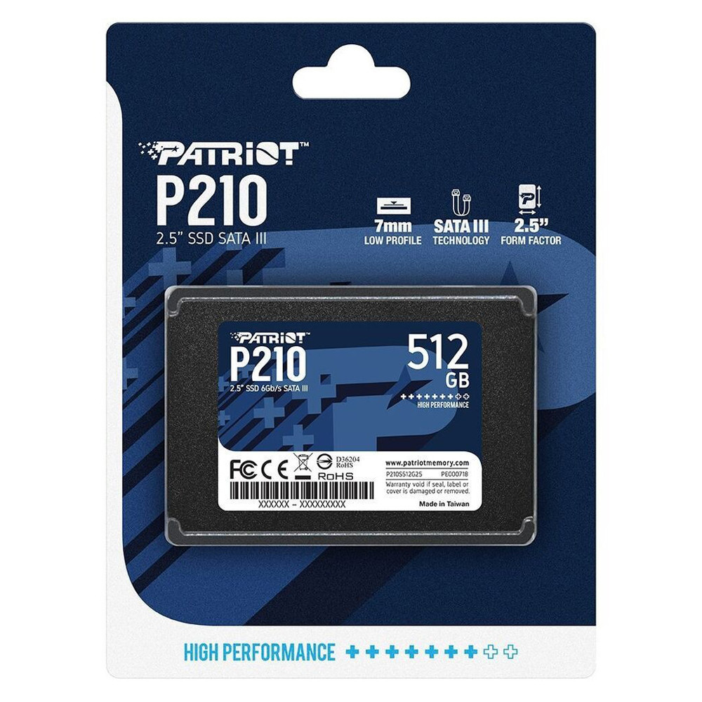 SSD диск накопичувач Patriot P210 512GB 2.5" 7mm SATAIII 3D QLC P210S512G25 Одеса - фото 2