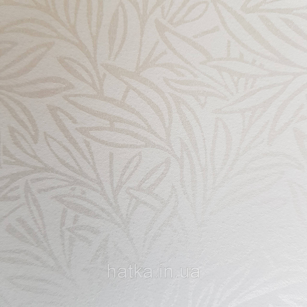 Шпалери флізелінові екологічно чисті Rasch Salisbury 0.53х10 листя гілки маленькі сріблясті на білому Київ - фото 1