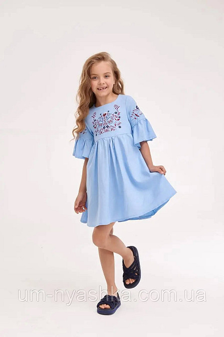 Дитяче вишите плаття "Зайчики" Кривий Ріг - фото 1
