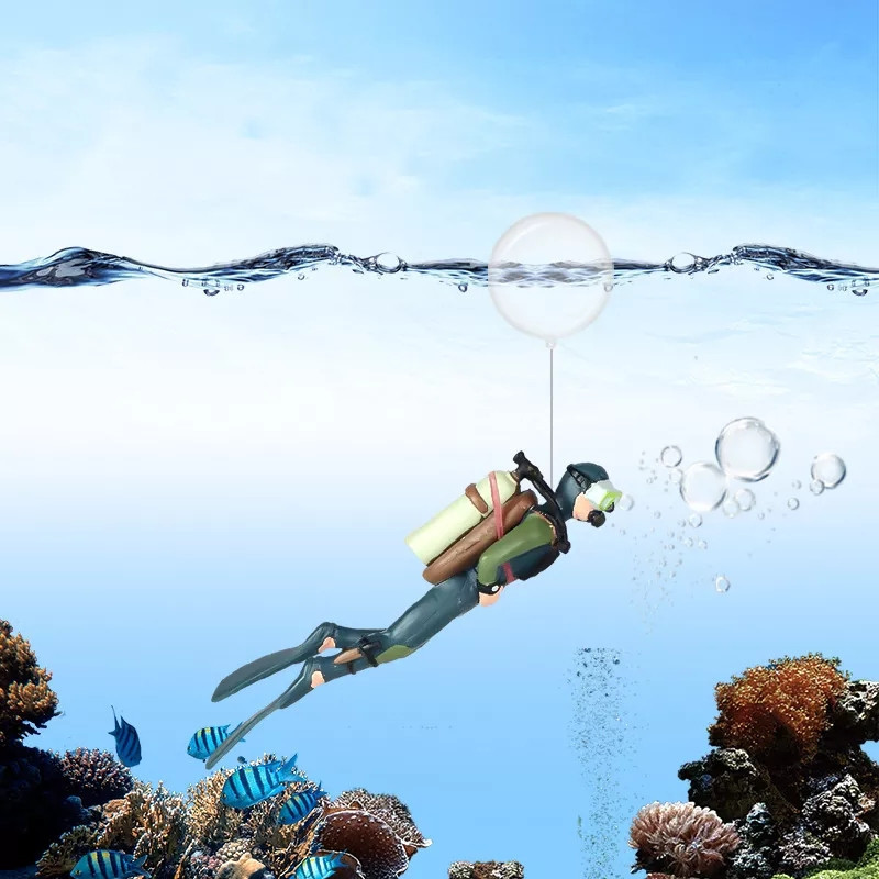 Водолаз декор в аквариум 12 см разноцветный Киев - изображение 1