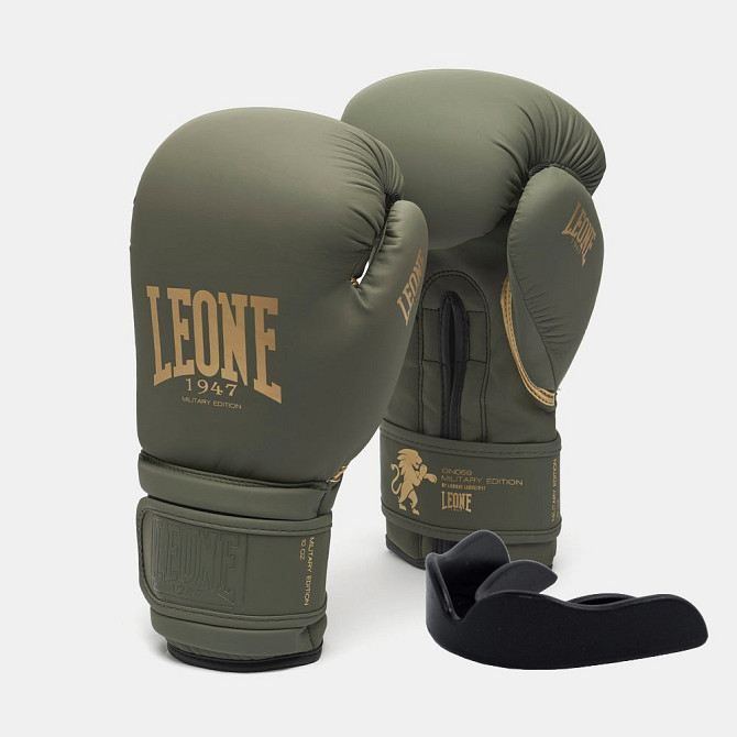 Боксерські рукавиці Leone GN059G MILITARY EDITION Green 12 унцій (капу в комплекті) Кам'янське - фото 1