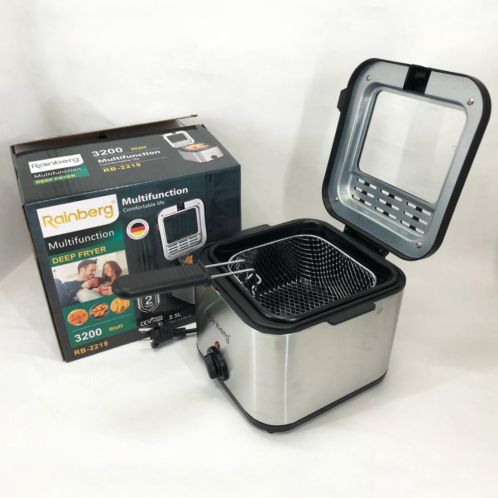 Фритюрница для дома Rainberg RB-2219 с терморегулятором и съемной чашей электрофритюрница мини фритюрница ZV-48 Львов - изображение 13