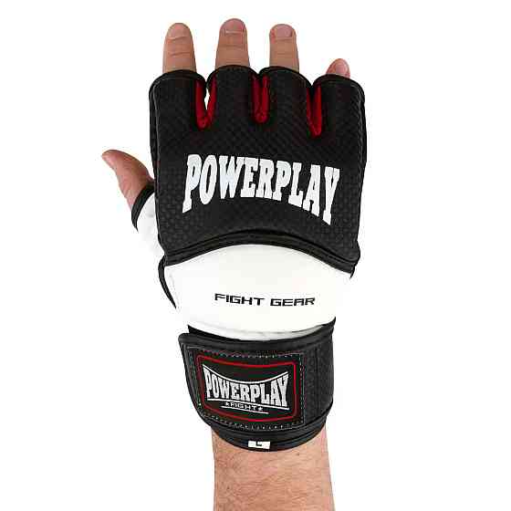 Рукавиці для MMA PowerPlay 3075 Чорні-Білі L Кам'янське