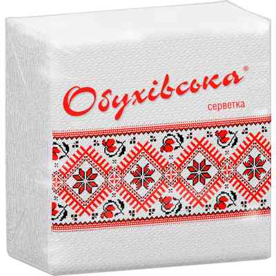 Серветки столові Обухівський 1 шар білі 23х24 см 80 шт. (4820003833858) Вінниця