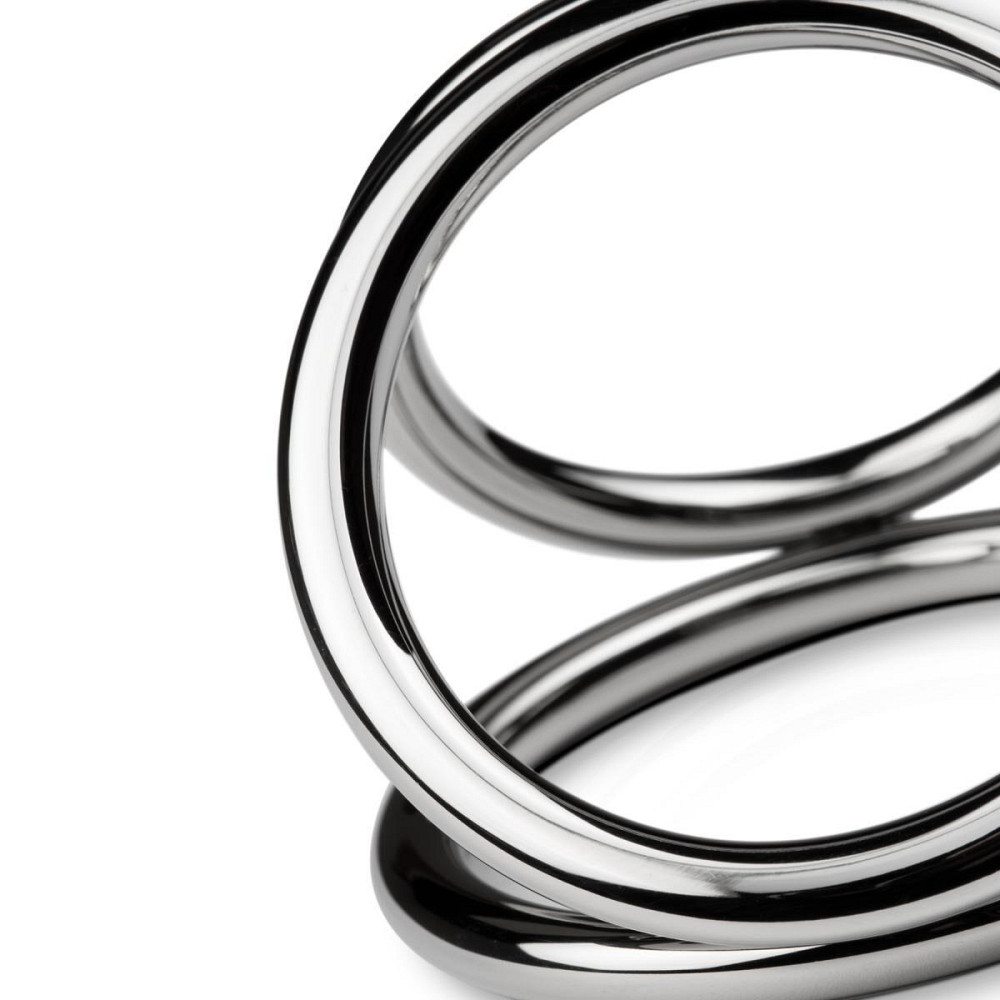 Потрійне ерекційне кільце Sinner Gear Unbendable – Triad Chamber Metal Cock and Ball Ring – Large Sex Aura Київ - фото 4