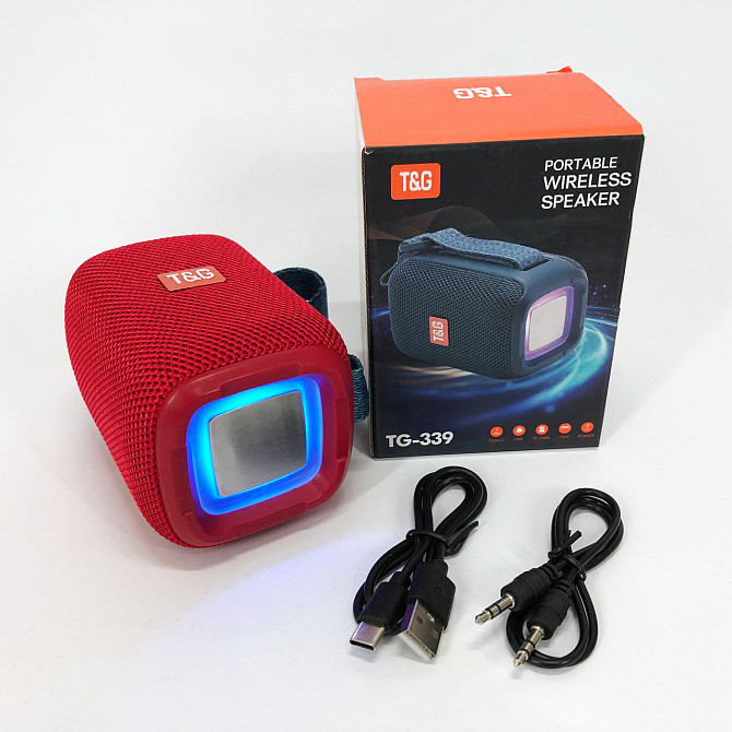 Bluetooth колонка с разноцветной подсветкой со стереозвуком TG339, Колонка блютуз светящаяся VH-43 Львов - изображение 9