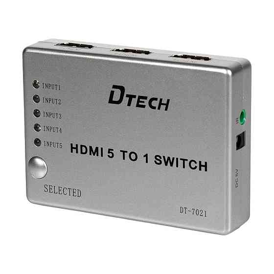 Комутатор 4K@30Hz HDMI 5x1 Dtech DT-7021 (MS) (74-00135) Киев