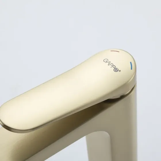 Смеситель для умывальника высокий GAPPO G1010-23 золото сатин Киев