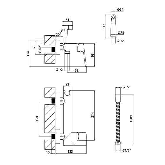 Змішувач для гігієнічного душу Qtap Evia QTEVI262CRM47582 Chrome Київ