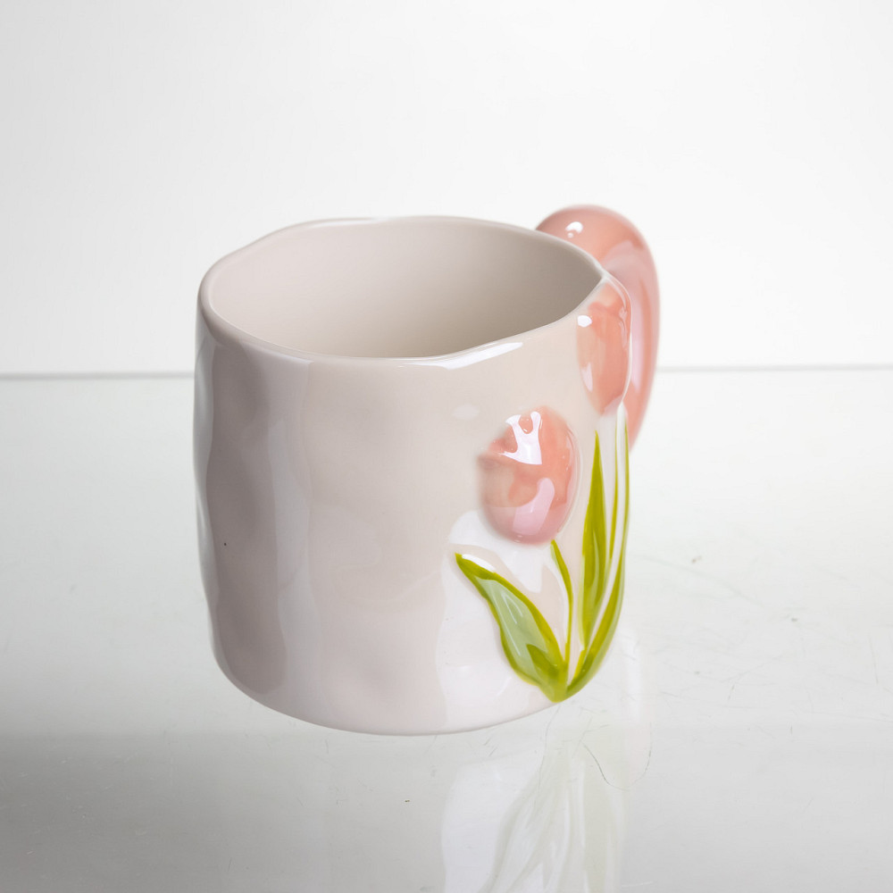 Новогодняя фарфоровая чашка для чая и кофе 