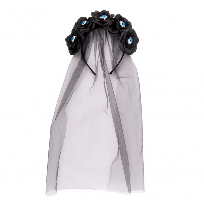 Детский обруч для волос YES! Fun Хелловін Чорна вдова з фатою (974508) Вінниця - фото 1