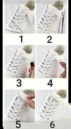 Шнурки еластичні без зав'язок з металевою застібкою зі стразами Молочні Смела