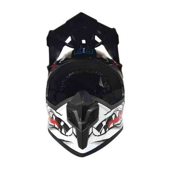 Шолом MD-911 білий з кольоровою графікою size М + окуляри - Мукачево