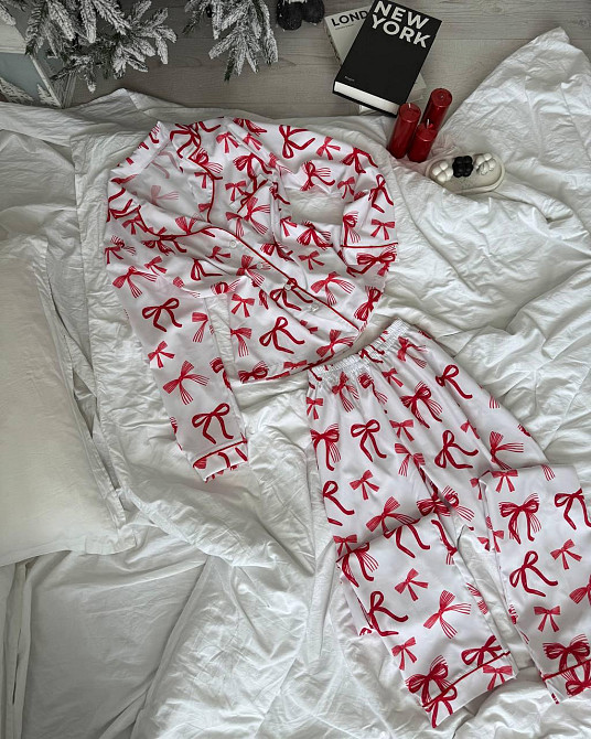 Женская стильная новогодняя пижама софт принт Одесса - изображение 2