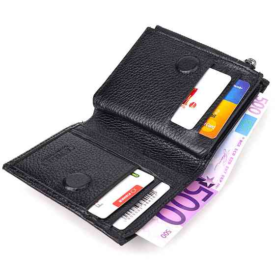 Вертикальний гаманець з натуральної шкіри з тисненням під крокодила CANPELLINI 21673 Чорний Київ