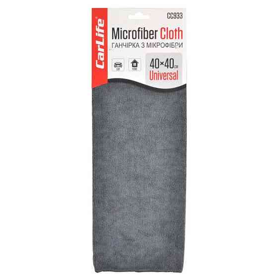 Тряпка из микрофибры CarLife 40x40см серая Львов