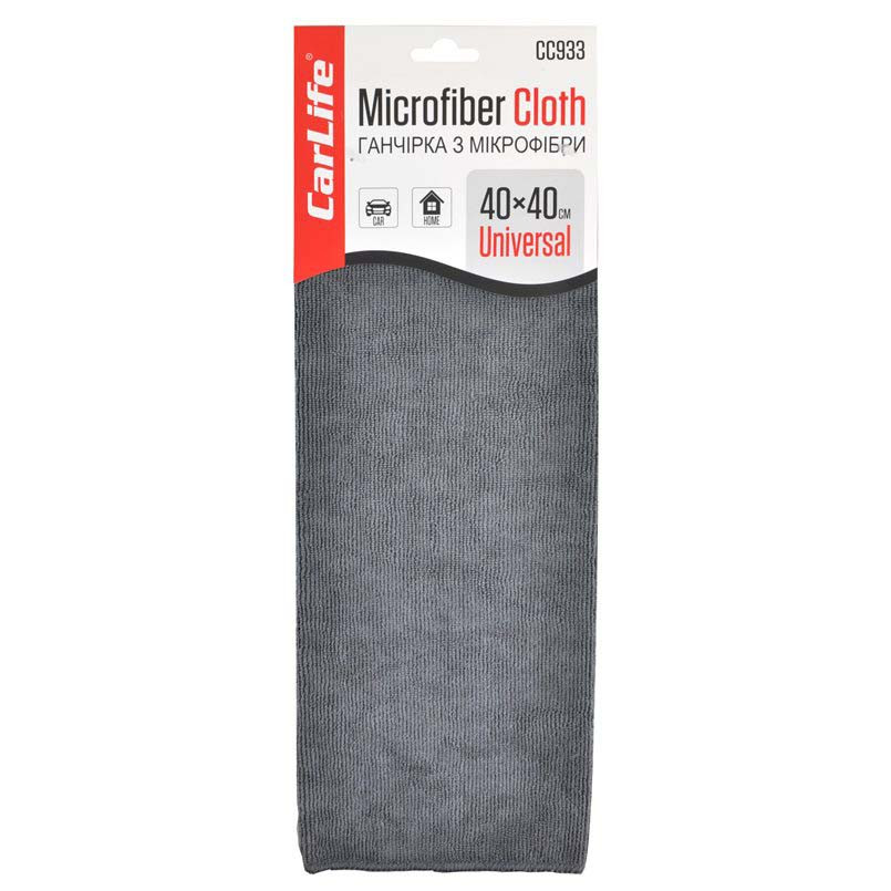Ганчірка з мікрофібри CarLife 40x40см сіра Львів - фото 1