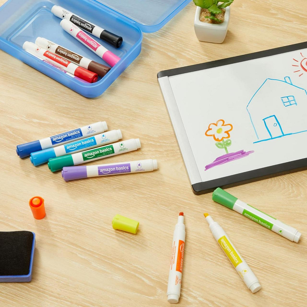 Набір маркерів для білої дошки Amazon Basics Low-Odor Chisel Tip різнокольорові 36 шт низький запах сухостираємий Київ - фото 2