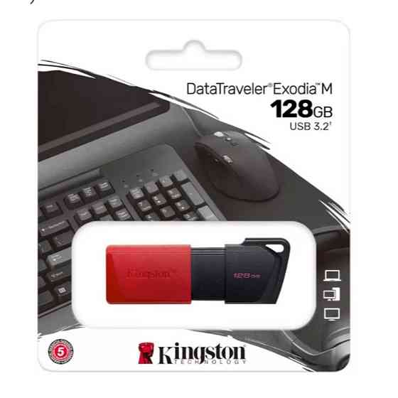 Флеш-накопитель Kingston USB 3.2 DT Exodia M 128GB Black/Red Киев