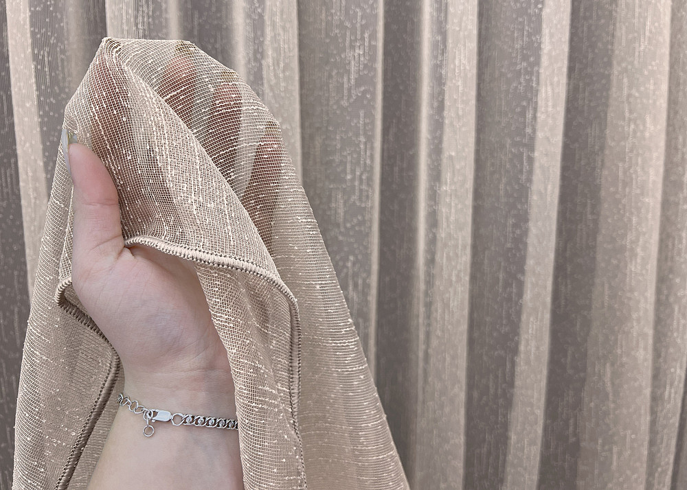 Тюль льон “Дощик” однотонний, колір капучино 1988т Київ - фото 3