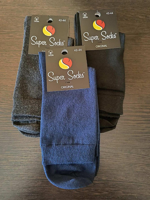 Шкарпетки чоловічі високі. Класичні чоловічі шкарпетки (3 шт.) SuperSocks. Розмір 42-44 Київ - фото 3