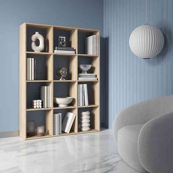 Стелаж VAYS M-8, книжкова полиця на 12 комірок, ЛДСП, 108×29×143 см - для дому, офісу, дитячої або вітальні Львів