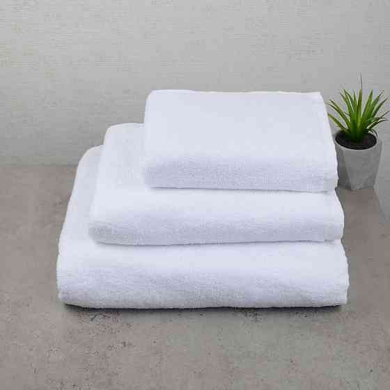 Комплект готельних рушників 3шт GM Textile 40х70см, 50х90см, 70х140см 500г/м2 (Білий) Суми