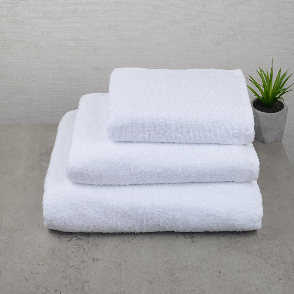 Комплект отельных полотенец 3шт GM Textile 40х70см, 50х90см, 70х140см 500г/м2 (Белый) Сумы - изображение 1