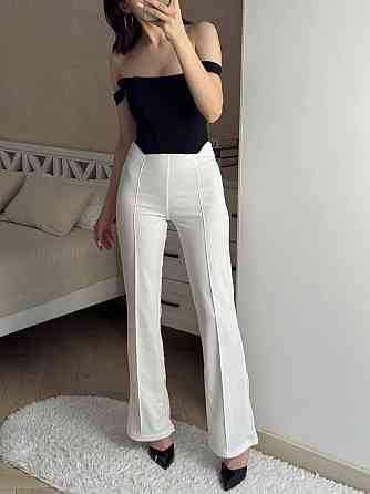 Женские базовые брючные лосины в классическом стиле крепдайвинг Молочный, 42/44 Одесса