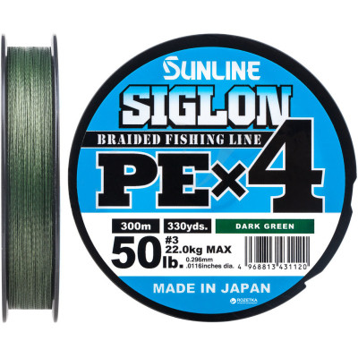 Шнур Sunline Siglon PE н4 300m 3.0/0.296mm 50lb/22.0kg Dark Green (1658.09.52) Винница - изображение 1