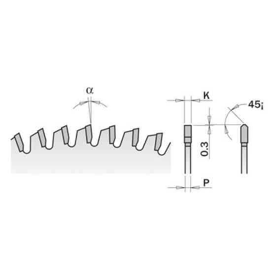 Пильный диск для цветных металлов и пластика СМТ 300х30х96z K3.2/2.5 -6° Neg. (297.096.12M) Одесса
