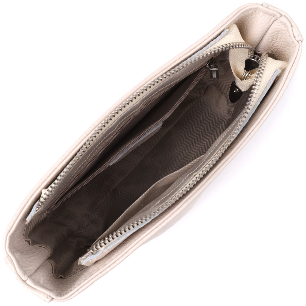 Повсякденна плечова сумка з натуральної шкіри Vintage 22915 Білий Київ - фото 7