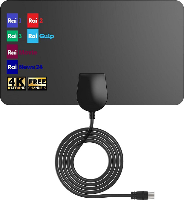 Внутренняя ТВ антенна с усилителем сигнала и магнитным основанием для 4K/1080P совместима со всеми ТВ Киев - изображение 1