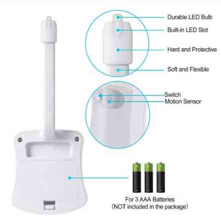 Подсветка для унитаза с датчиком движения (батарейки в комплект не входят), без коробки, пластик Киев