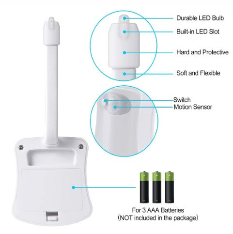 Подсветка для унитаза с датчиком движения (батарейки в комплект не входят), без коробки, пластик Киев - изображение 5
