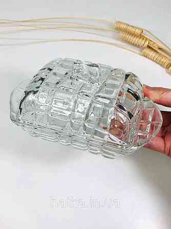 Маслянка скляна прозора "Король" довжина 17*10,5*9 см товсте скло Київ