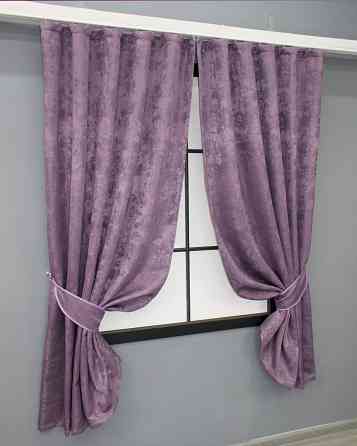 Комплект коротких штор VR-Textil Жакард Sultan XO № 1145ш Фіолетовий 130х170 см 2 шт (35-0236) Київ