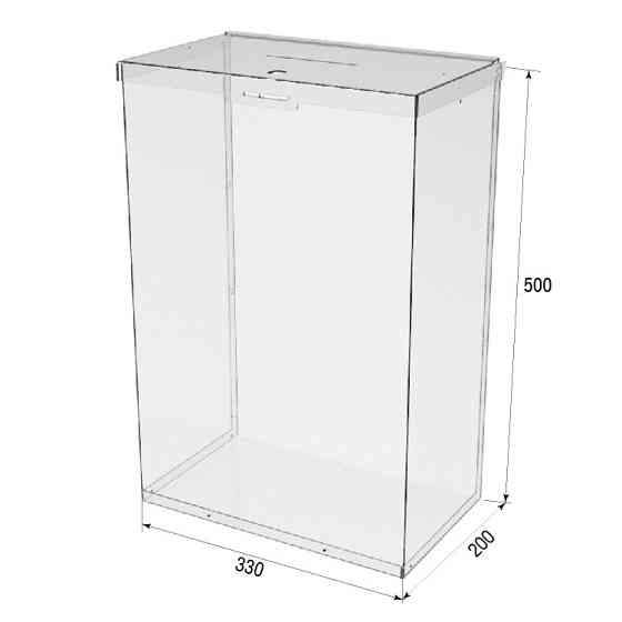 Ящик EKOSTAR с замком для пожертвований и сбора денег 330x200x500. Объем 33 литр Киев