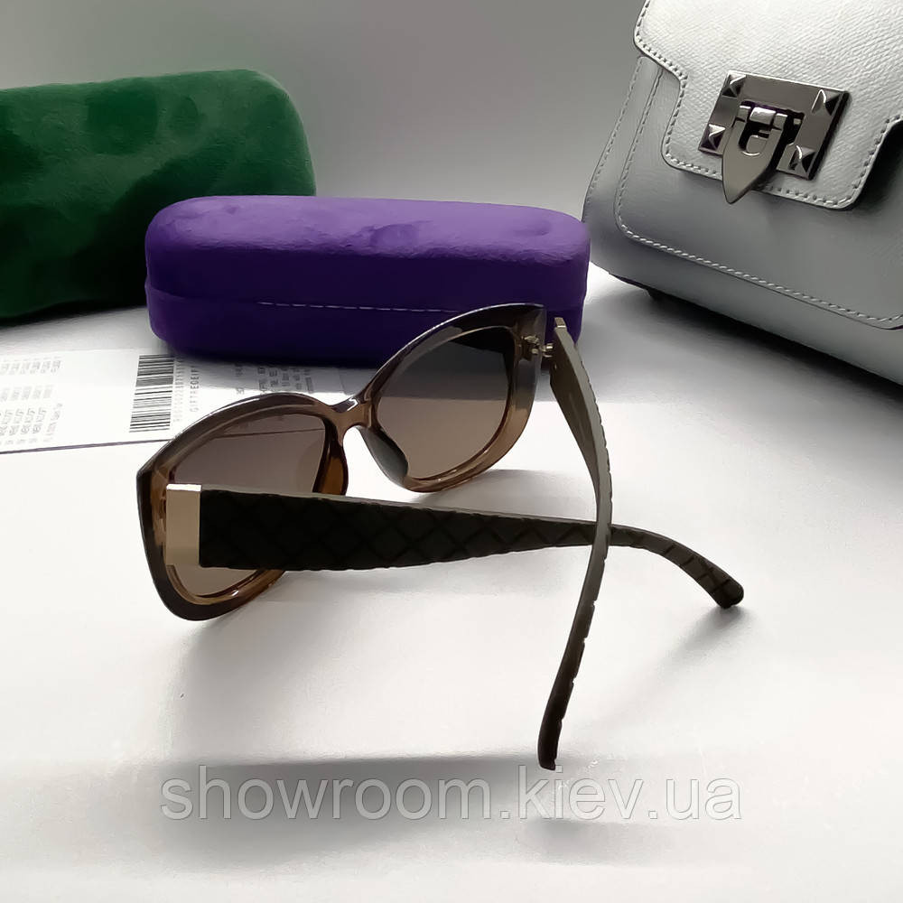 Жіночі сонцезахисні окуляри з поляризацією (9371) brown Київ - фото 4
