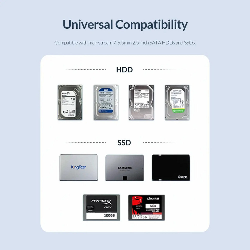 Зовнішній буфер Orico 2521U3 для 2.5" HD/SD USB 3.0 (Чорний) Миколаїв - фото 7
