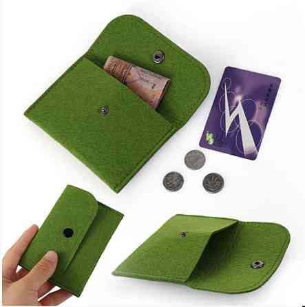 Гаманець для дрібних грошей на кнопці чорний Київ