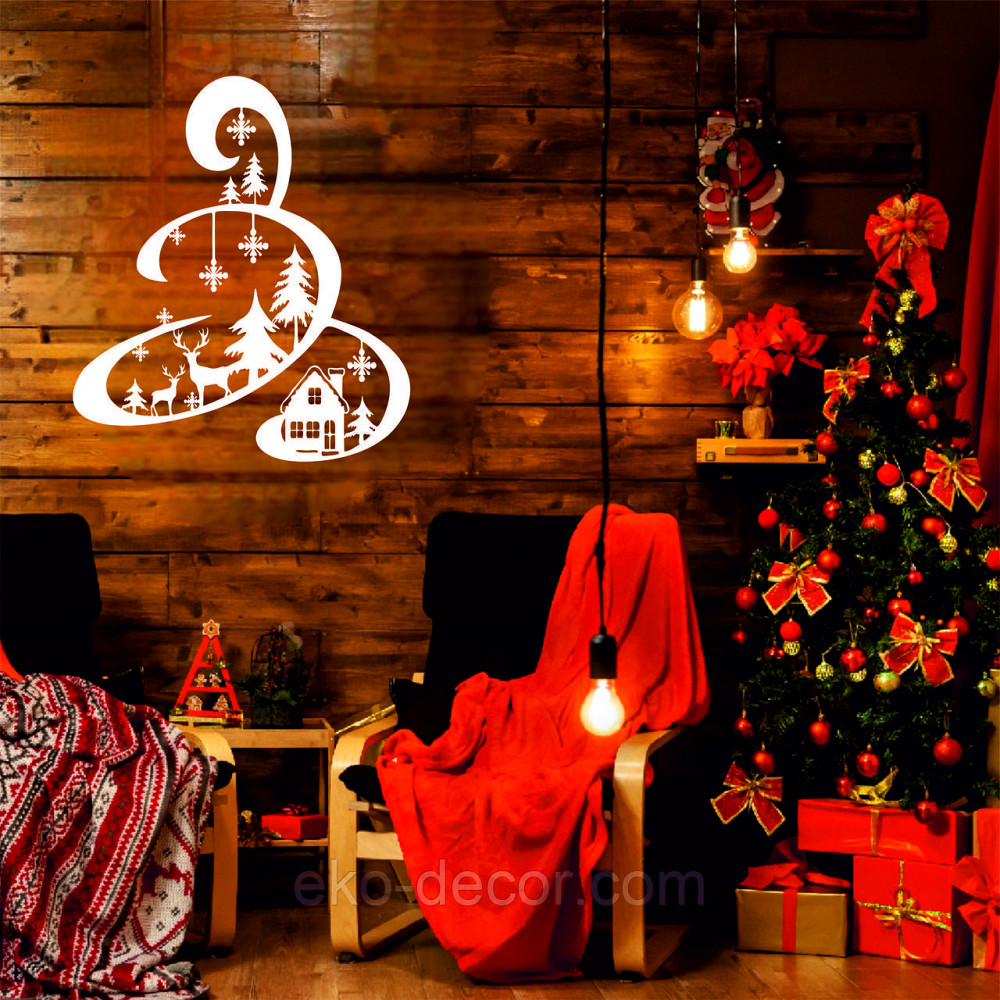 Декоративное настенное Панно «Новый год», Декор на стену 50*43 см, Белый Киев - изображение 4